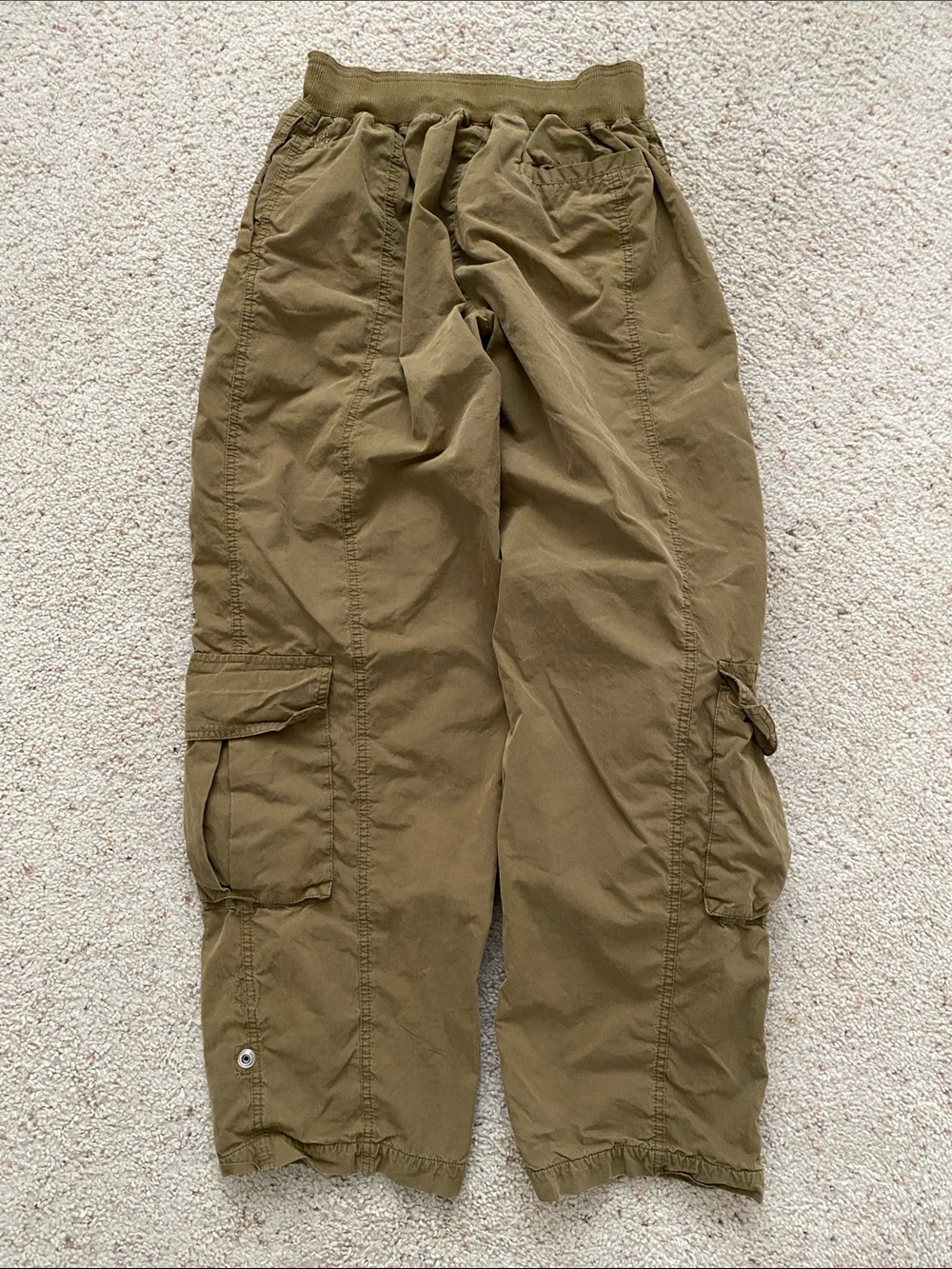 Free People Movement Cargo Parachute Pants. Green Khaki. S. - Picture 2 of 12